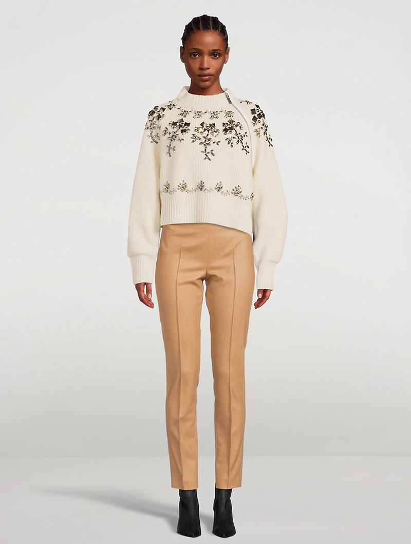 Melissa Flannel Stretch Wool Pants