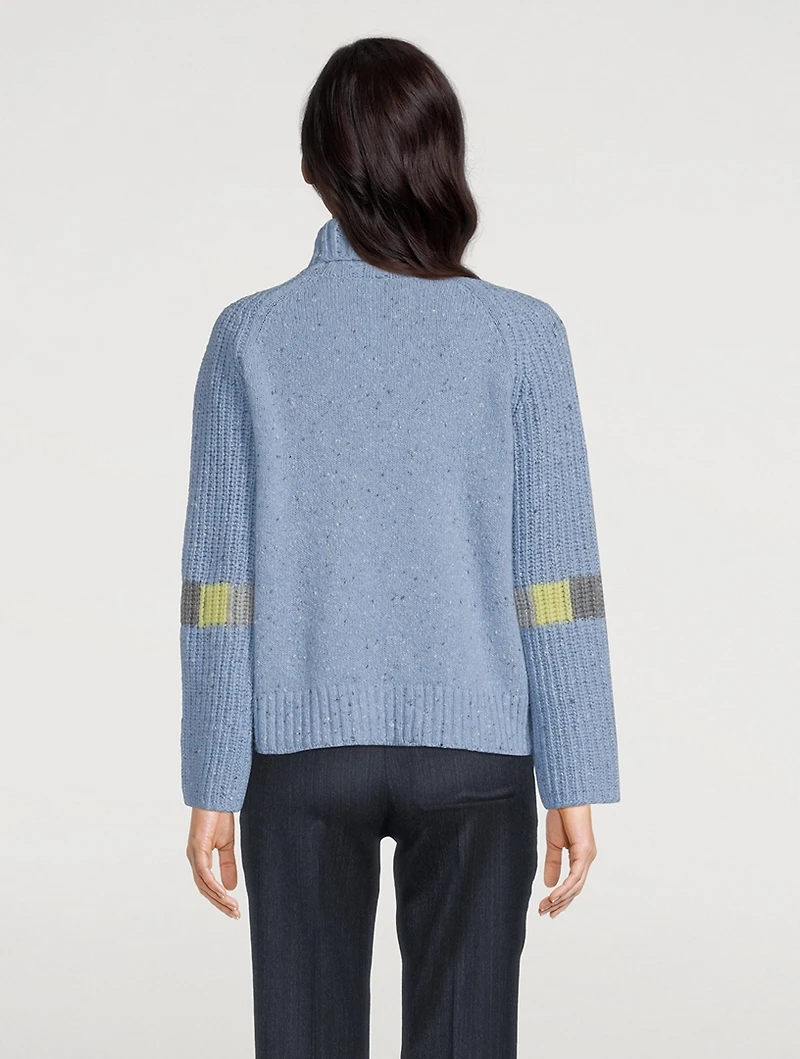 Colourblock Cashmere Turtleneck Sweater