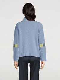Colourblock Cashmere Turtleneck Sweater