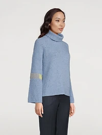 Colourblock Cashmere Turtleneck Sweater