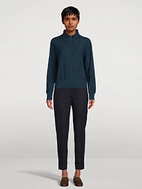 Silk Lurex Cowlneck Sweater