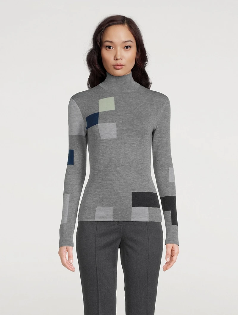 Novemberday Intarsia Cashmere And Silk Turtleneck