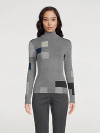 Novemberday Intarsia Cashmere And Silk Turtleneck