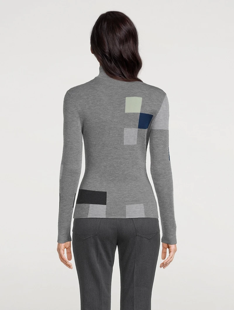 Novemberday Intarsia Cashmere And Silk Turtleneck
