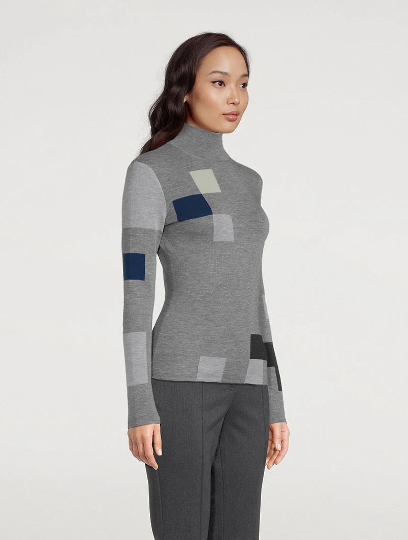 Novemberday Intarsia Cashmere And Silk Turtleneck