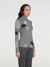 Novemberday Intarsia Cashmere And Silk Turtleneck