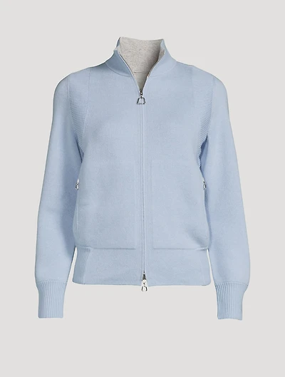 Reversible Cashmere Zip Cardigan