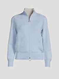 Reversible Cashmere Zip Cardigan