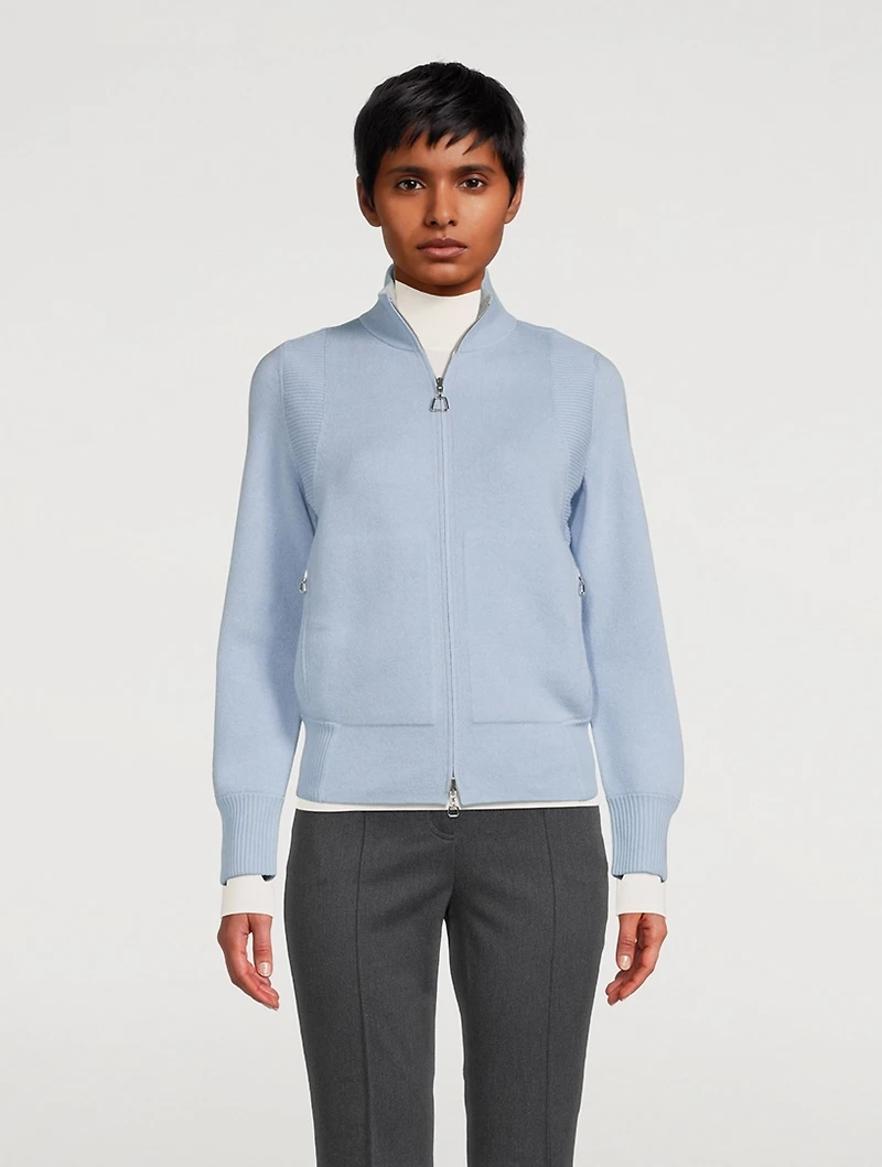 Reversible Cashmere Zip Cardigan