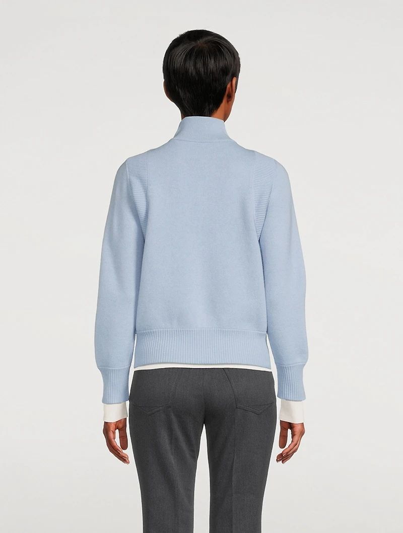 Reversible Cashmere Zip Cardigan