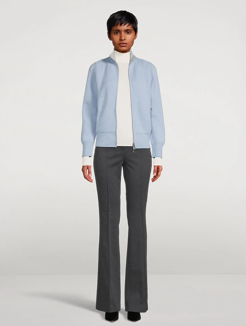 Reversible Cashmere Zip Cardigan