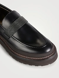 Leather Loafers With Monili Band