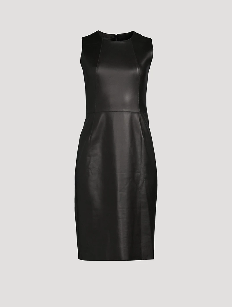 Leather Sleeveless Sheath Dress