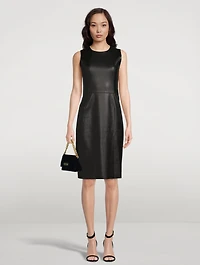 Leather Sleeveless Sheath Dress