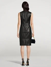 Leather Sleeveless Sheath Dress