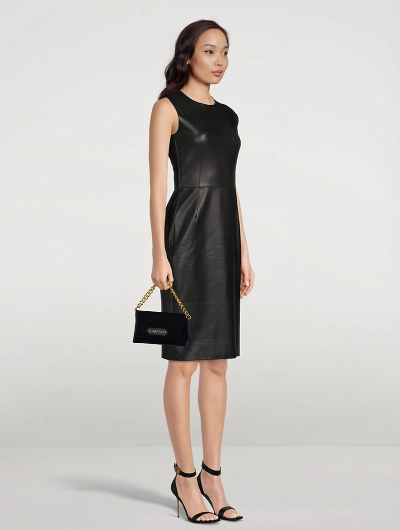 Leather Sleeveless Sheath Dress