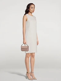 Reversible Cashmere Sleeveless Sheath Dress Check