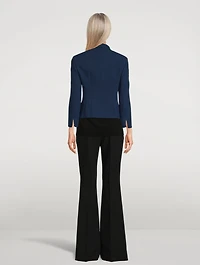 Cropped Three-Quarter Sleeve Wool Jacket
