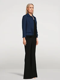 Cropped Three-Quarter Sleeve Wool Jacket