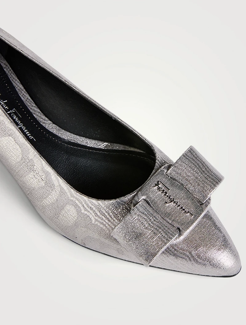 Viva Metallic Suede Ballet Flats