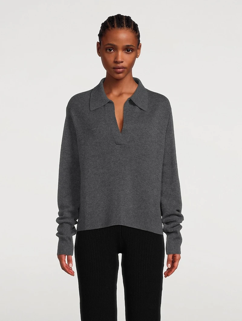 Serena Cashmere Polo Sweater