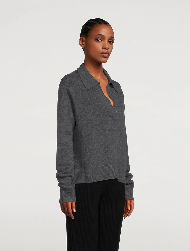 Serena Cashmere Polo Sweater