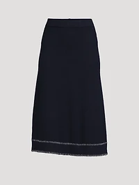 Adele Whipstitch Cashmere Midi Skirt