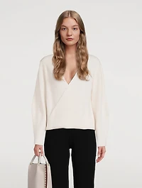 Rosa Wrap-Front Cashmere Sweater