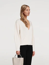 Rosa Wrap-Front Cashmere Sweater