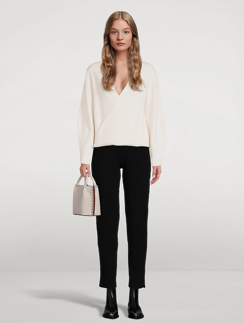 Rosa Wrap-Front Cashmere Sweater