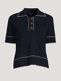 Bobby Whipstitch Cashmere Polo Sweater