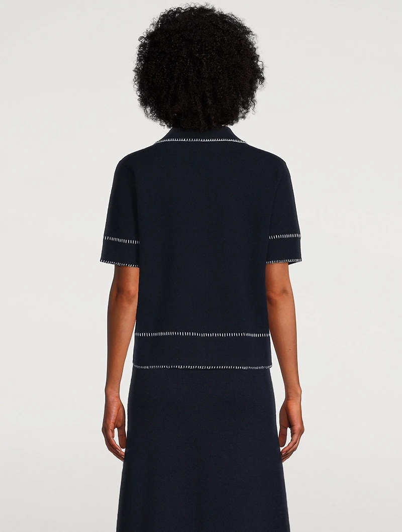 Bobby Whipstitch Cashmere Polo Sweater