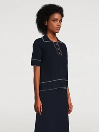 Bobby Whipstitch Cashmere Polo Sweater