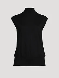 Cynthia Sleeveless Cashmere Turtleneck