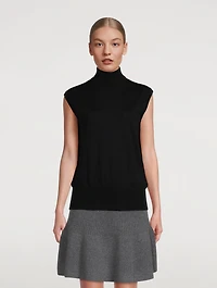 Cynthia Sleeveless Cashmere Turtleneck