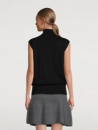 Cynthia Sleeveless Cashmere Turtleneck