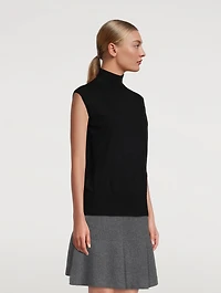 Cynthia Sleeveless Cashmere Turtleneck