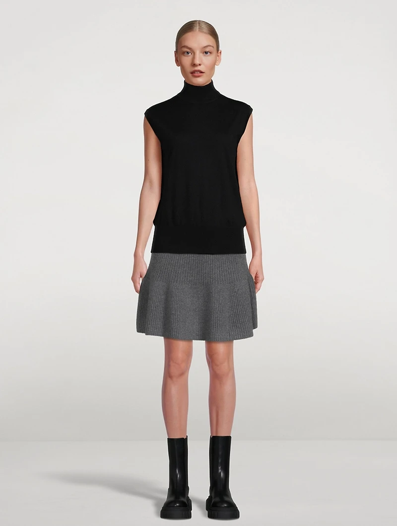 Cynthia Sleeveless Cashmere Turtleneck