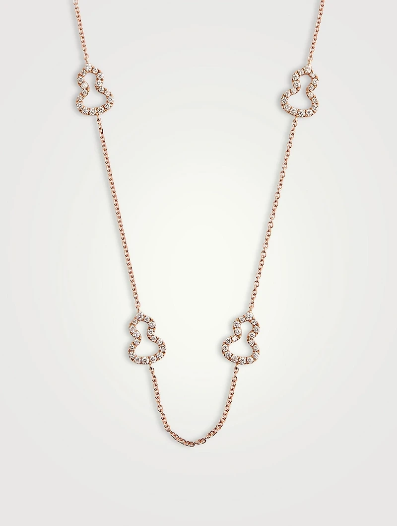 Wulu 18K Rose Gold Sautoir Necklace With Diamonds