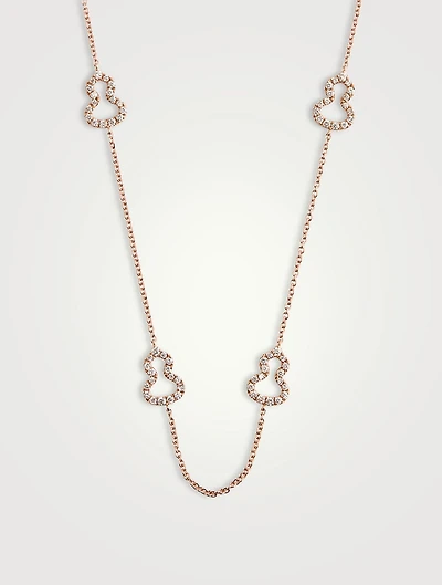 Wulu 18K Rose Gold Sautoir Necklace With Diamonds