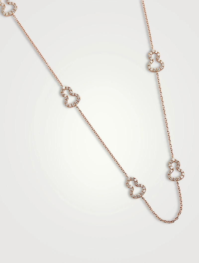 Wulu 18K Rose Gold Sautoir Necklace With Diamonds