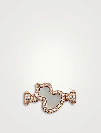 Small 18K Rose Gold Wulu Buckle With Mother-Of-Pearl And Diamonds