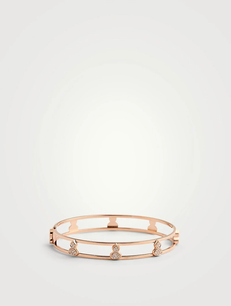 Wulu 18K Rose Gold Bangle With Diamonds