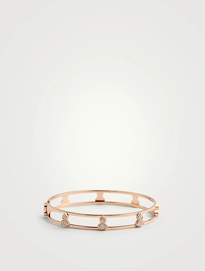 Wulu 18K Rose Gold Bangle With Diamonds