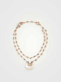 Yu Yi 18K Rose Gold Double Chain Bracelet With Mother-Of-Pearl And Diamonds