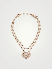 Yu Yi 18K Rose Gold Double Chain Bracelet With Diamonds