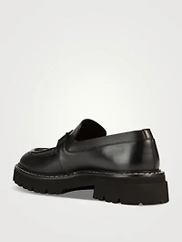 Leather Loafers With Gancini Ornament