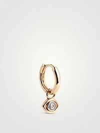 14K Gold Evil Eye Huggie Hoop Earring