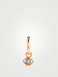 14K Gold Evil Eye Huggie Hoop Earring
