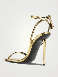 Metallic Leather Sandals With Padlock